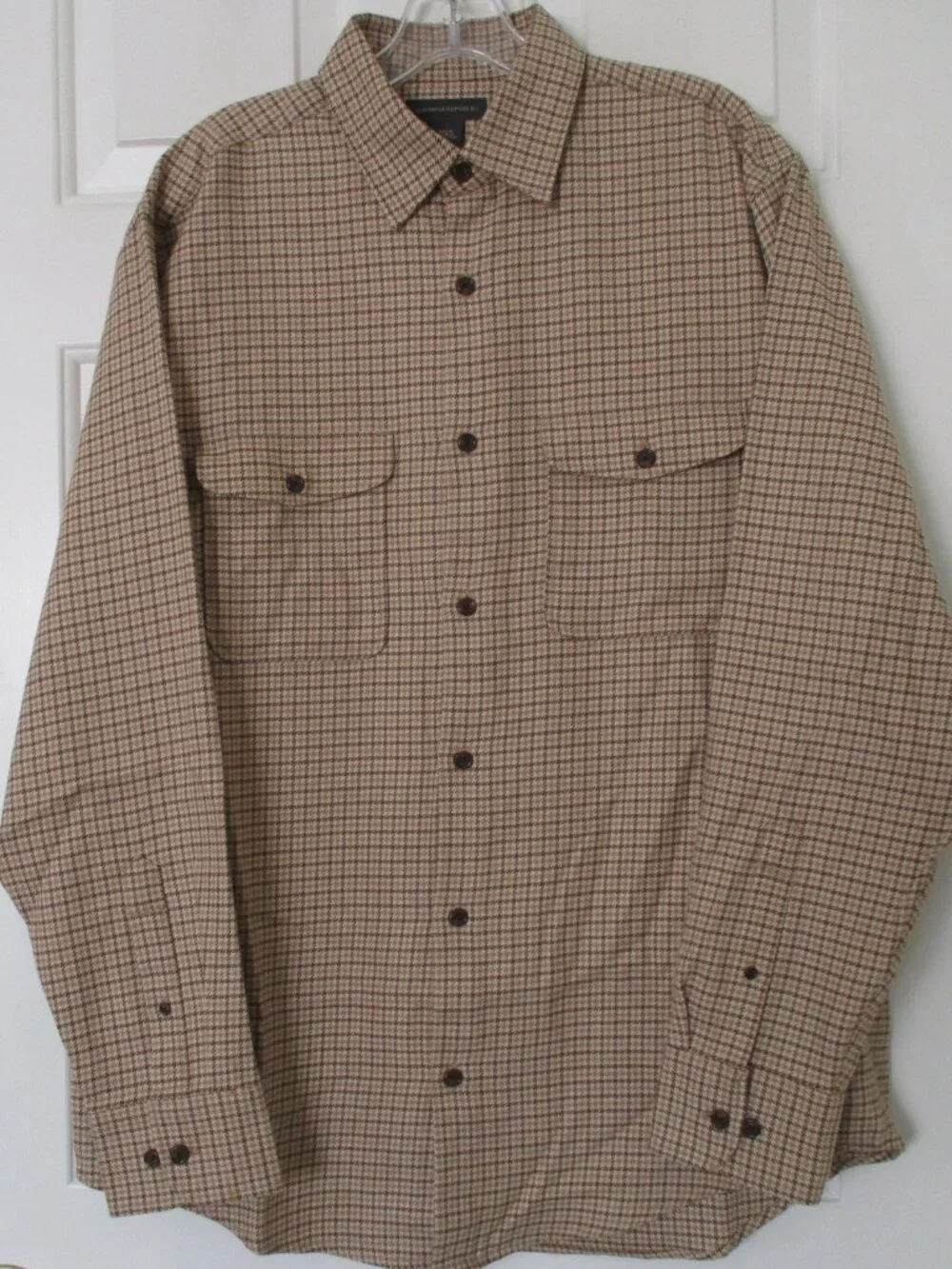 Banana Republic Mens L/S Tan Winter-weight Cotton/Wool Flannel Shirt NWOT-Medium
